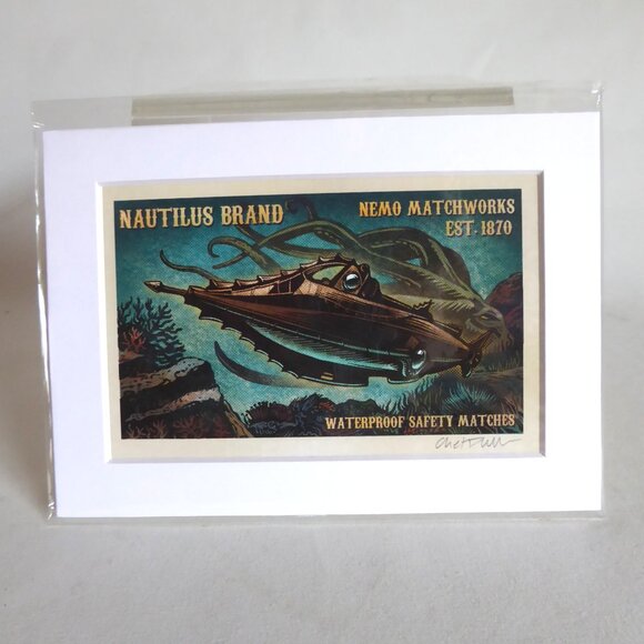NEW DISNEY 20,000 LEAGUES NAUTILUS ART PRINT BY CHET PHILLIPS (SIGNED) - Picture 1 of 7